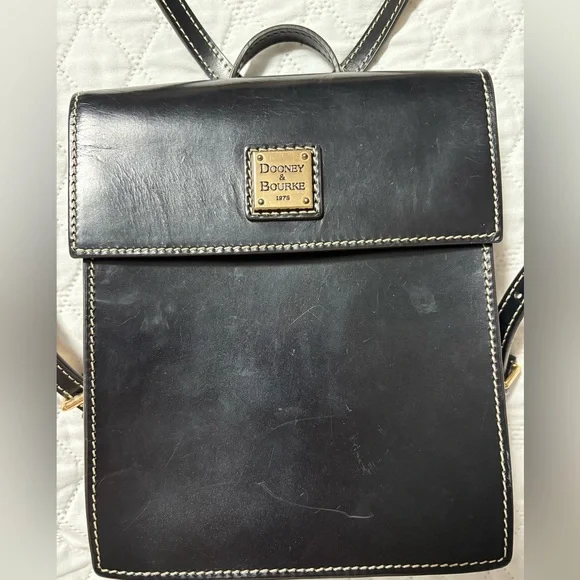 Dooney and Bourke Saffiano Black Leather Backpack - Picture 2 of 16